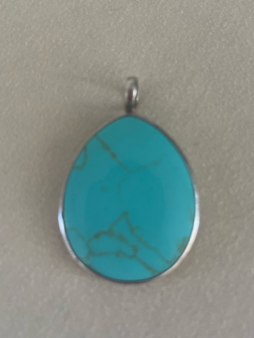 Turquoise Oval Stone Pendant Necklace - Women Jewelry